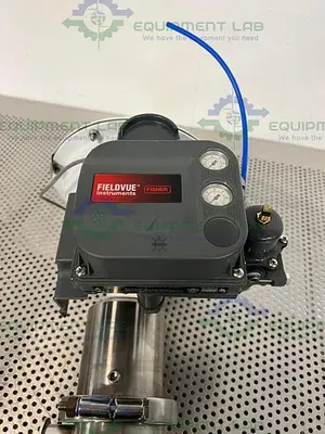 USED FISHER BAUMANN 84161SA SANITARY CONTROL VALVE CV17 W/ FISHER VALVE POSITIONER