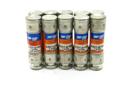 NEW LOT OF 10 FERRAZ SHAWMUT A2D1-6/10R FUSE 6/10A 250V A2D1610R
