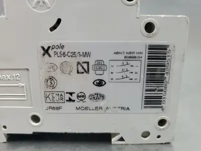 Used Moeller PLS6-C25/3-MW X-Pole 3-Pole Breaker Circuit Breakers South Carolina US | Palmetto Automation #1151443