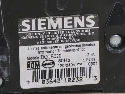 Used SIEMENS BQ120 Switchgears British Columbia CA | Lenmark #241186