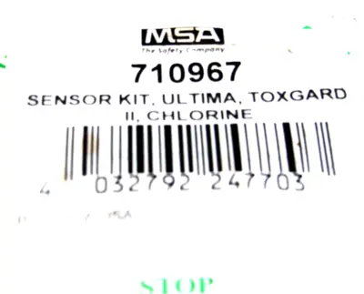 NEW MSA 710967 SENSOR KIT ULTIMA ,TOXGARD LL, CHLORINE