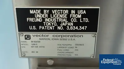 USED Vector Vector Coating Pan, Model LDCS3, S/S