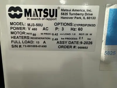 New | in-Stock 2026 MATSUI MJ3-50U Dryers Massachusetts US | Absolute Machinery #1427398