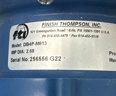 New | in-Stock Thompson DB4P-M613 Pumps Indiana US | J&J Industrial Supply #1280975