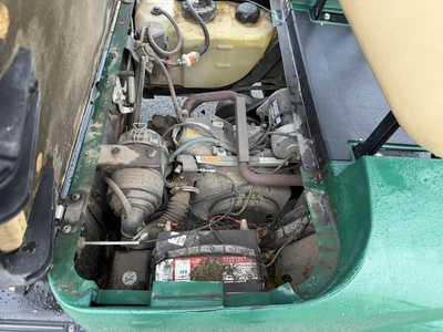 (1) 2017 E-Z-Go golf cart with a Kawasaki gas engine, model 625111G01, includes canopy, ball cover, ...