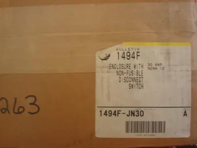 Allen Bradley 1494F-JN30 Non-Fusible Disconnect New NIB