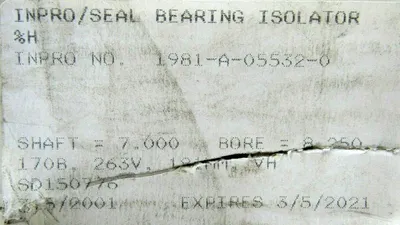 NEW INPRO/SEAL 1981-A-05532-0 SEAL BEARING ISOLATOR SHAFT 7" BORE 8.250"