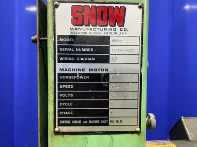 Used SNOW HD02 Drilling & Tapping Machines Ohio US | HGR 24 #1406224