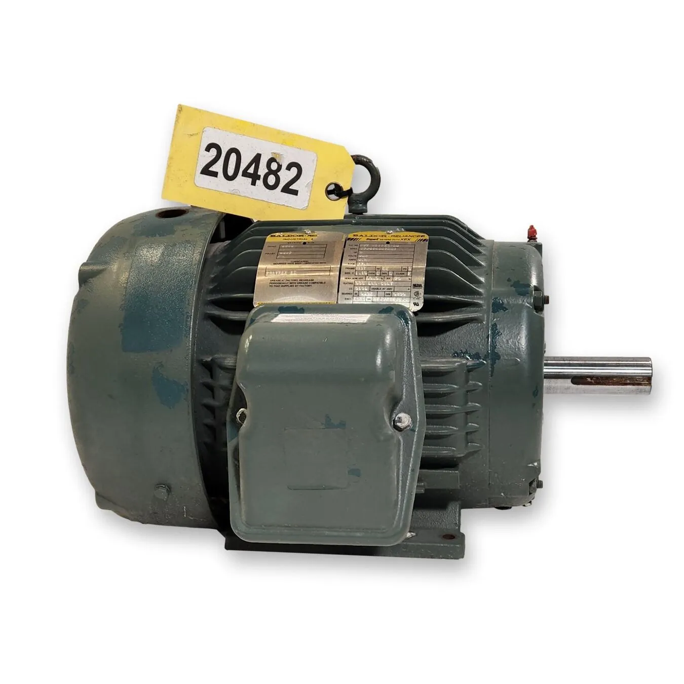 Used 3HP Baldor Severe Duty TEFC 213T Electric Motor, 460 Volt