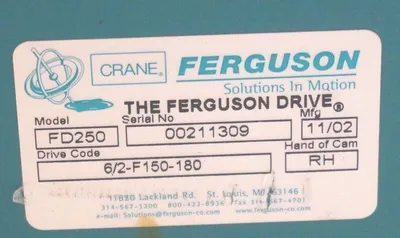NEW CRANE FERGUSON FD250 GEAR REDUCER RIGHT HAND, 6/2-F150-180