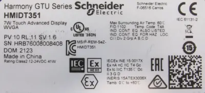 NEW SCHNEIDER ELECTRIC HMIDT351 HARMONY GTU ADVANCED TOUCHSCREEN
