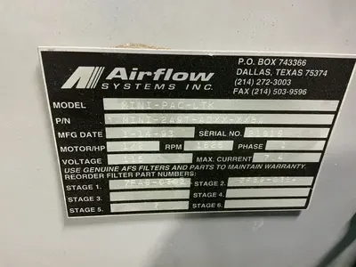 Used 1993 AIRFLOW SYSTEMS MINIPACLTK Dust Collectors Ohio US | HGR 24 #1329569