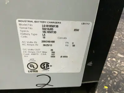 Used HAWKER POWERSOURCE LG181050F3B Material Handling (misc) Ohio US | HGR 24 #1404567
