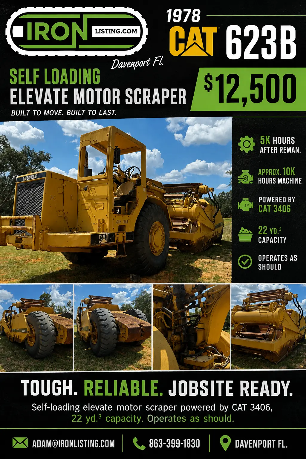 Used 1978 CAT 623B Scrapers Pennsylvania US | Iron Listing #1326602