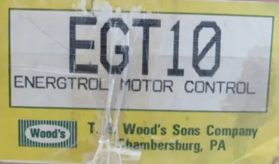 NEW TB WOODS EGT-10 ENERGTROL MOTOR CONTROL EGT10