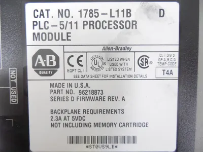 Allen Bradley 1785-L11B/D PLC-5 Processor Module Rev. A Used