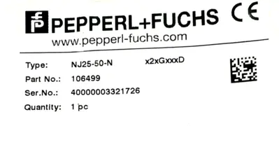 NEW PEPPERL + FUCHS 106499 INDUCTIVE SENSOR NJ25-50-N