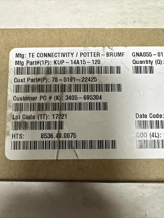 Used POTTER&BRUMFIELD KUP-14A15-120 Miscellaneous Equipment (Electrical & Power) | Surplus Asset Holdings #1195161