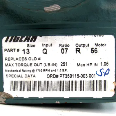 USED RELIANCE ELECTRIC / DODGE TIGEAR P56X1338H / 13Q07R56