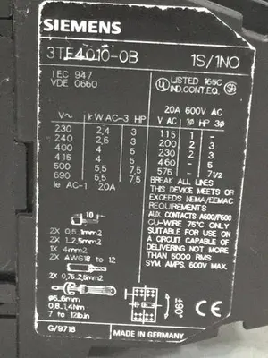 USED SIEMENS 3TF4010-0B