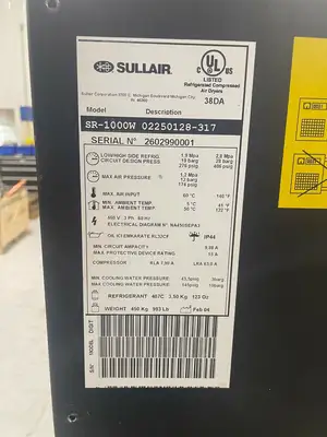 Used Sullair SR-1000W Refrigerated Air Compressor Dryers Michigan US | Maverick Industrial Sales #1473911