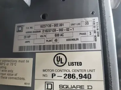 USED SQUARE D MODEL 6