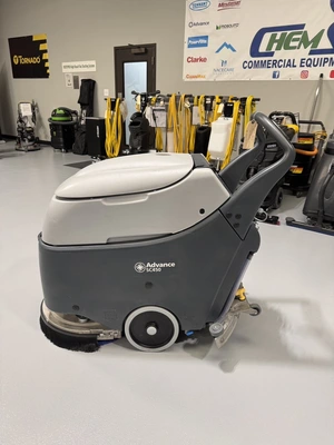 Advance SC450 Walk-Behind Floor Scrubber Factory Demo