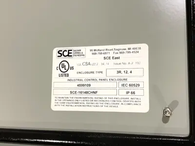 New | in-Stock Saginaw Control & Engineering Wall Mount Enclosure, Gray Steel Electrical Boxes Michigan US | Maverick Industrial Sales #1441672