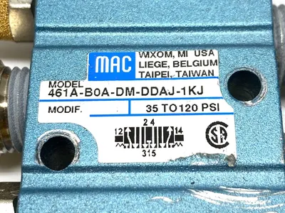 461A-B0A-DM-DDAJ-1KJ | Mac Valves  with 2 x DM3A-DDAJ-1KJ Solenoid Valve - Used