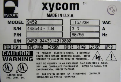 USED XYCOM 9450-044331401000 INTERFACE PANEL 9450044331401000
