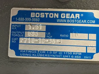 New | in-Stock BOSTON GEAR F718-10-B5-J Speed Reducers | Surplus Asset Holdings #1204466