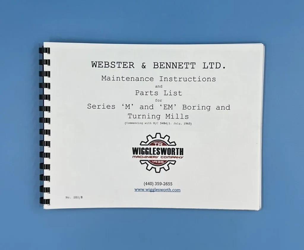 USED WEBSTER & BENNETT EM Manual