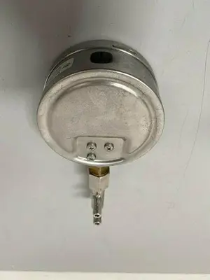 USED ACROSS INTERNATIONAL STAINLESS STEEL VACUUM GAUGE W/ 1/2" CONNECTION