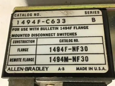 USED ALLEN BRADLEY 1494F-C633 SER B