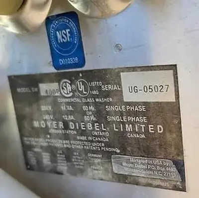 Moyer Diebel sprayway Glass Dishwasher
