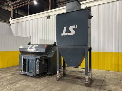 30" x 68" LS INDUSTRIES SHOT BLAST MACHINE WITH DUST COLLECTOR, FOR PROPANE TANKS: STOCK #22767