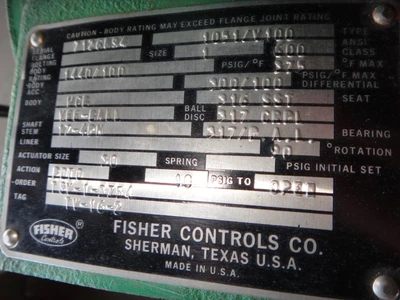 Fisher 1" 600 Class, WCB Vee - Ball Control Valve