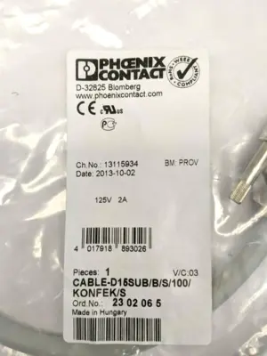 New | in-Stock Phoenix Contact Round Cable D-Sub 1m 2302065 Cable & Wire Michigan US | Maverick Industrial Sales #1392042