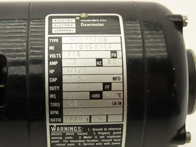 Bodine Electric NCI-12RG AC Gearmotor 115V 1080:1 60Hz 1/2" Shaft RH Output