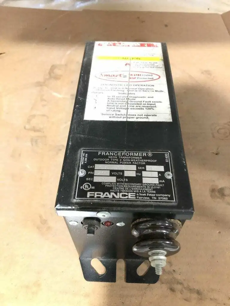 Franceformer 7530 P5G-2 Neon Transformer 277V 0.91A 60Hz 7500V 30mA Type 2