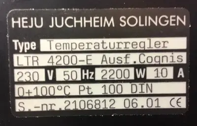 Heju Juchheim Solingen temperaturregler LTR 4200-E Ausf. Cognis 5B