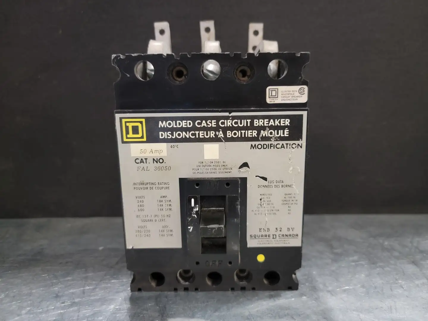USED SQUARE D FAL36050