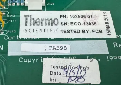 USED THERMO SCIENTIFIC 103506-01 PINHOLE DETECTOR CONTROLLER W/ 103115-01