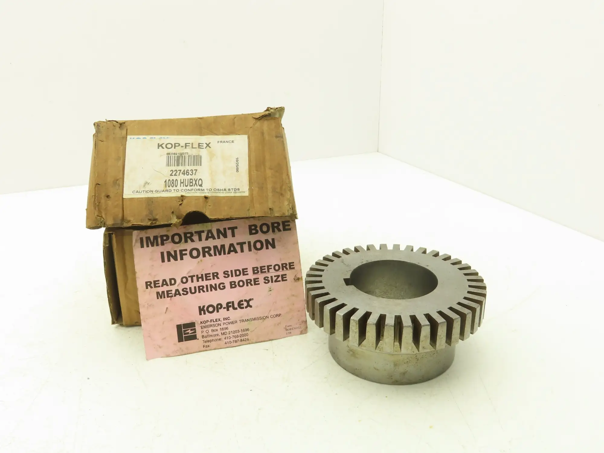 Kop-Flex 1080 HUBXQ Grid Coupling Hub Steel Straight Bore 2.725" Keyway 1/2"