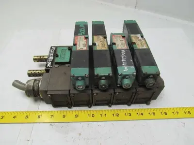 Flexiblok 5 Blocks w/ end caps and 4 numatics 081S Series Valves