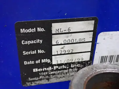 USED BENDPAK, INC. ML6