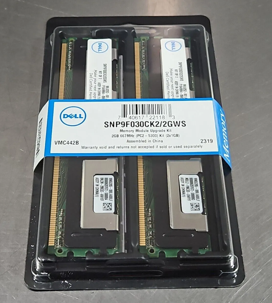 DELL SNP9F030CK2/2GWS Memory Module Upgrade Kit (2x1GB) 667MHz. 3B-25