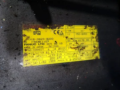Used 1996 FANUC A06B0829B200 Servo Motors | HGR 24 #730704