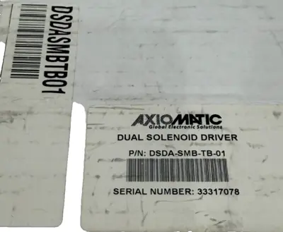 NEW AXIOMATIC DSDA-SMB-TB-01DUAL SOLENOID DRIVER DSDASMBTB01