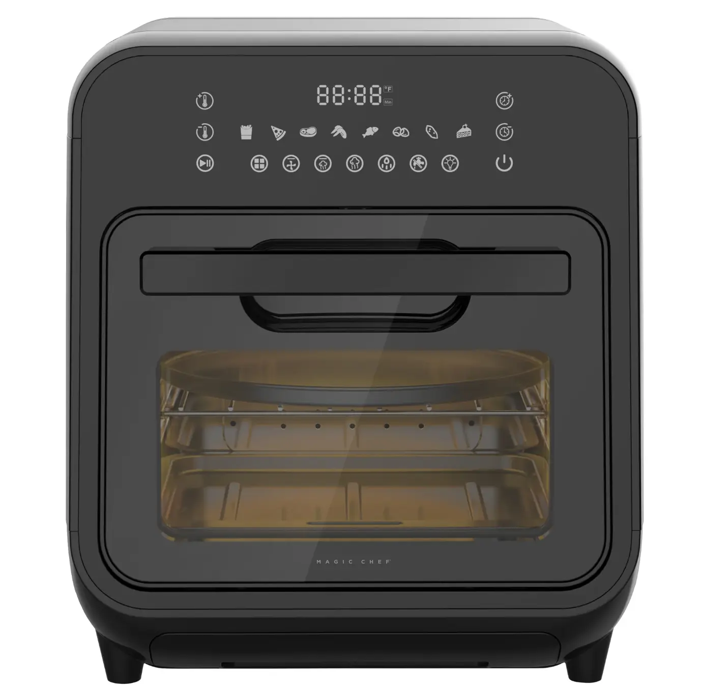 Magic chef 15.9 QT. 3-IN-1 AIR FRYER COOKING WITH STEAM, IN BLACK